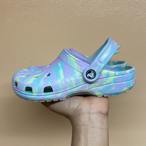 Crocs Classic Marbled Clog “Purple Blue Yellow” - Picture 6 of 16